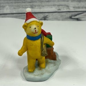 Vintage Bear Carrying Presents Porcelain Figurine